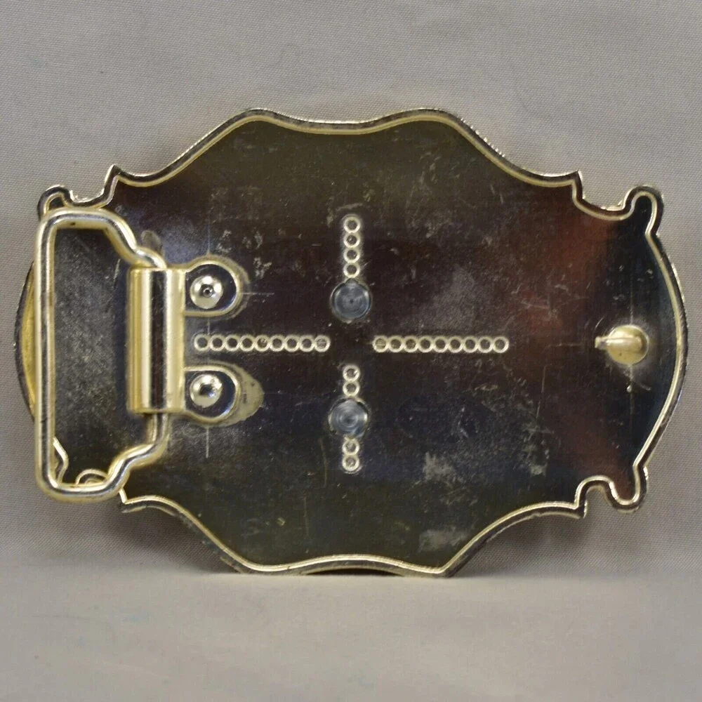 Belt Buckle‎ Horse Head Western Old West Silver and Gold Color Shiny